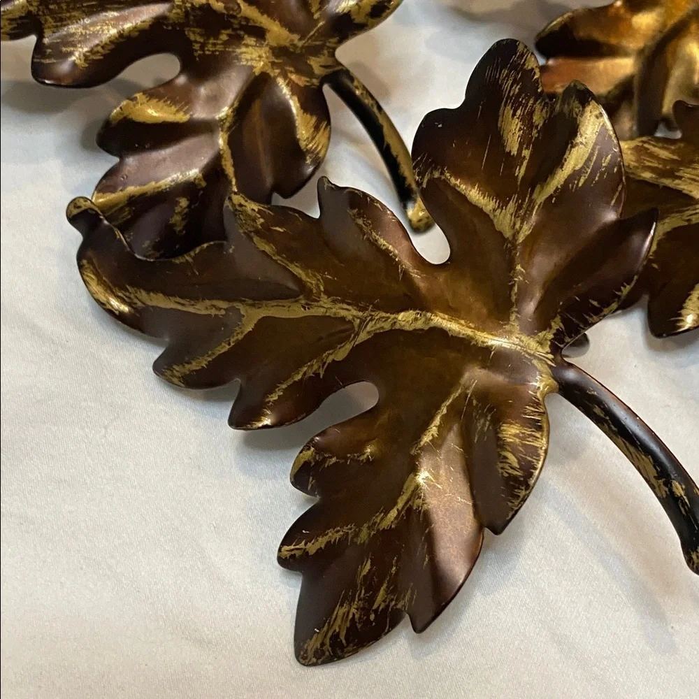 Bronze Leaf Napkin Holders Set. 8 Total.
